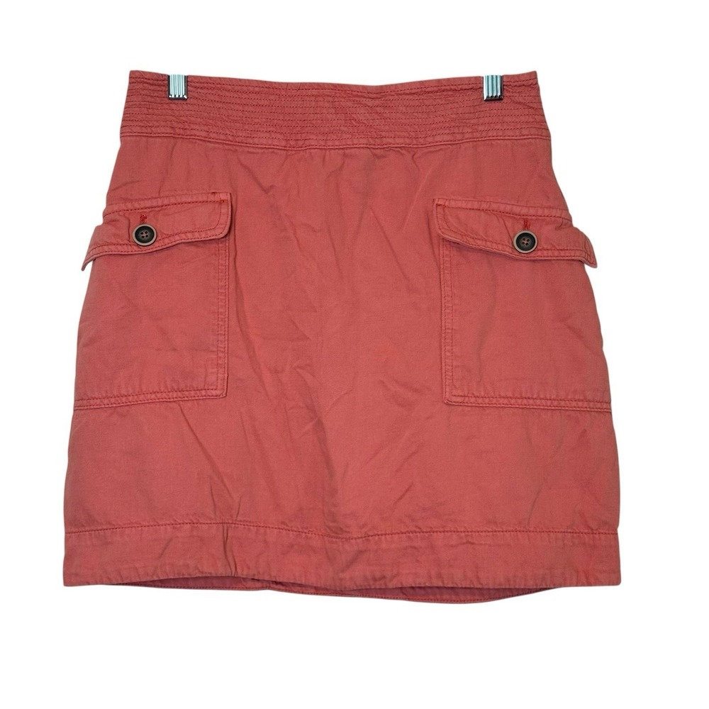 Anthropologie Coral Lined Short Cargo Skirt Size 6 Pockets Gorpcore Granola